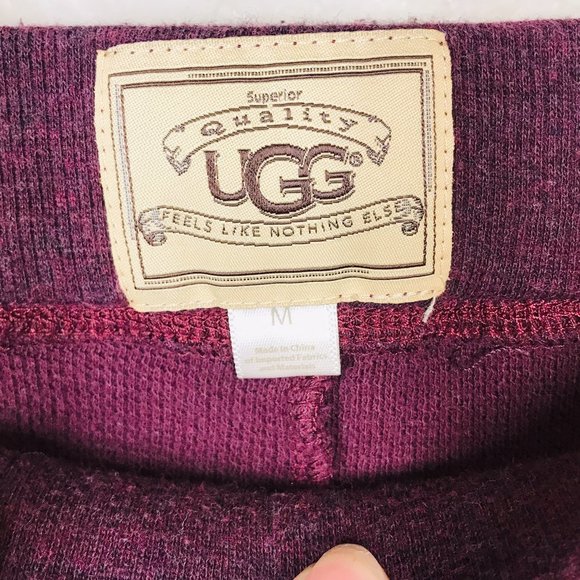 UGG Australia Purple Knit Cropped Leggings w/ Satin Side Detail - Picture 9 of 14